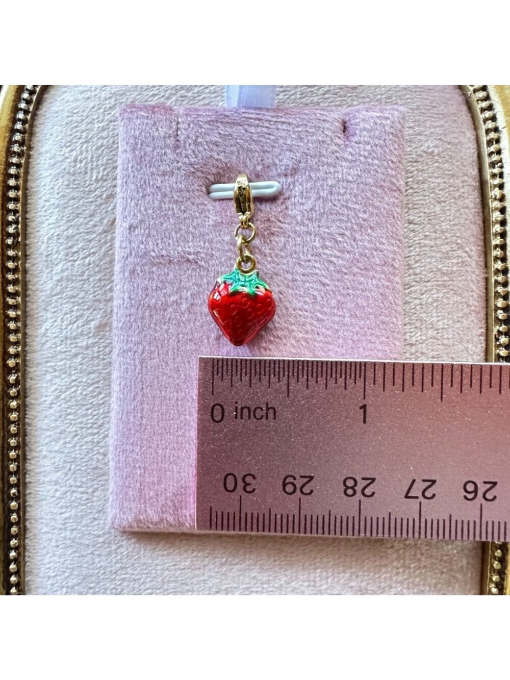 Strawberry Charm 18K Gold PVD Stainless Steel Waterproof Lobster Claw Clasp - Picture 5 of 12